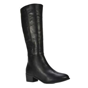 XY London Womens/Ladies Anne Low Block Heel Knee-High Boots / Black